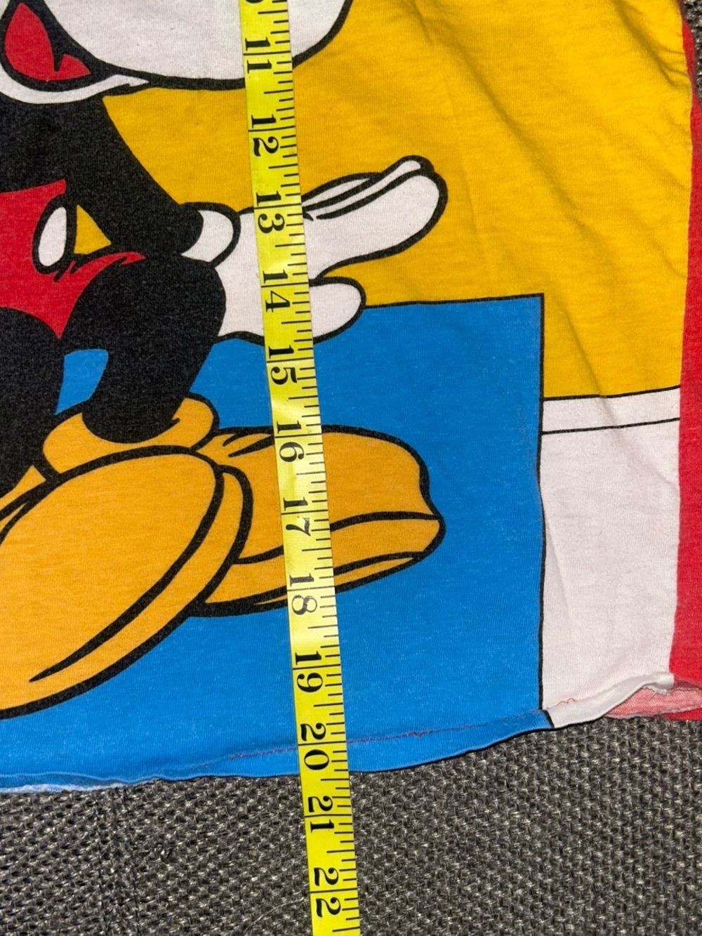 Rare 80s Mickey Mouse Colorblock Womens Single Stitch Tank Top - Picture 4 of 5